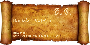 Bankó Vulfia névjegykártya